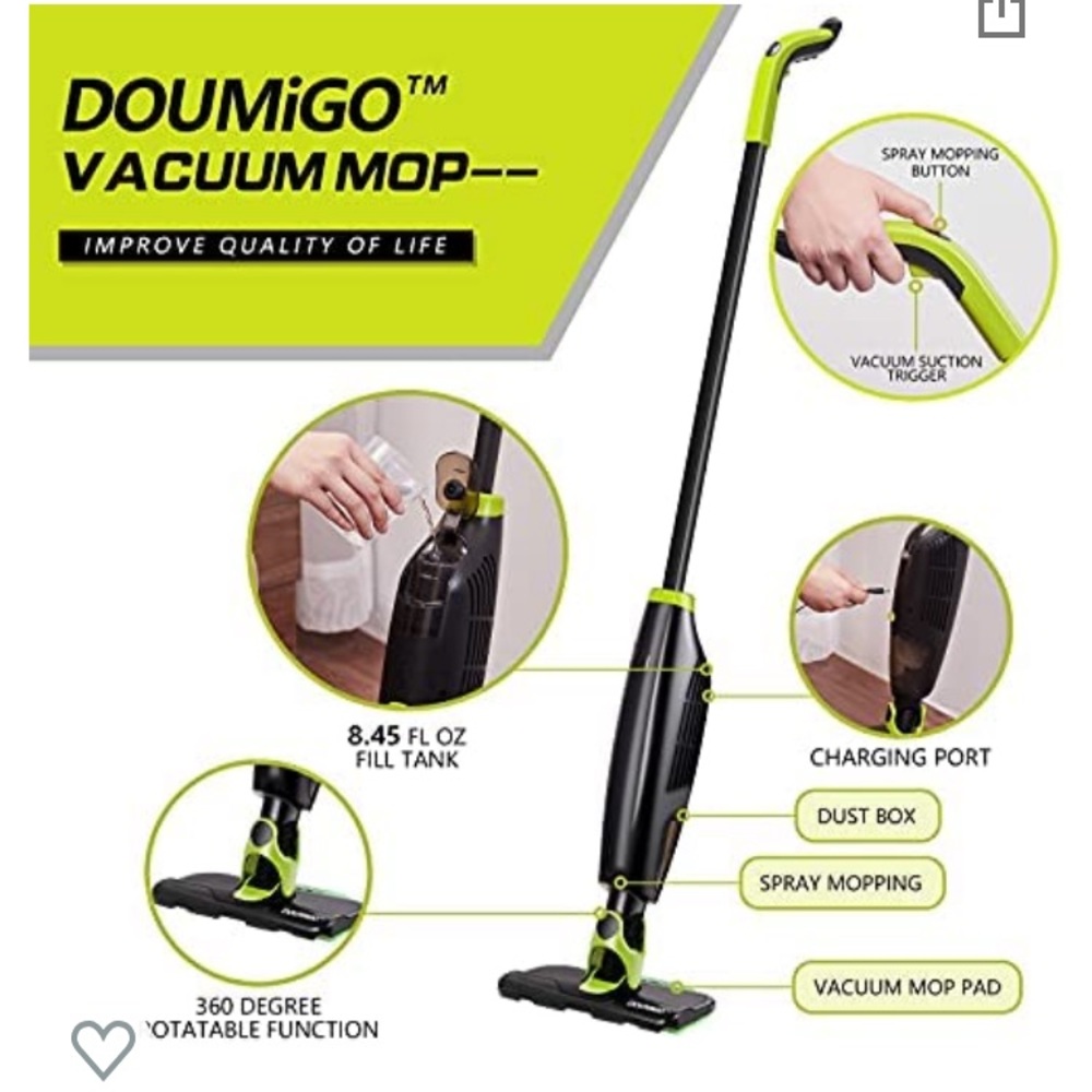 DOUMIGO Cordless Vacuum Mop Combo Lightweight Wet Dry Vac Hard Floor